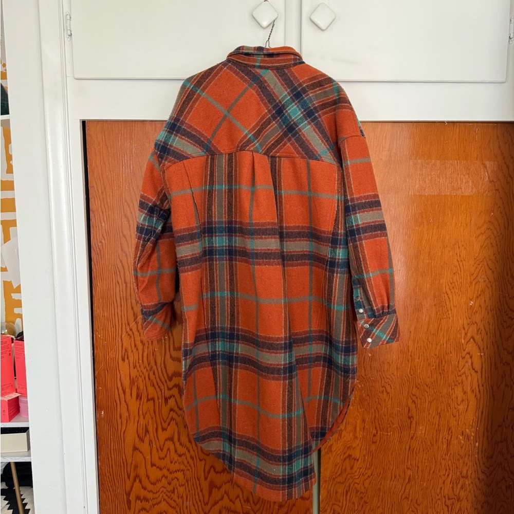 Free People Orange Plaid Jacket - Picture 6 of 8